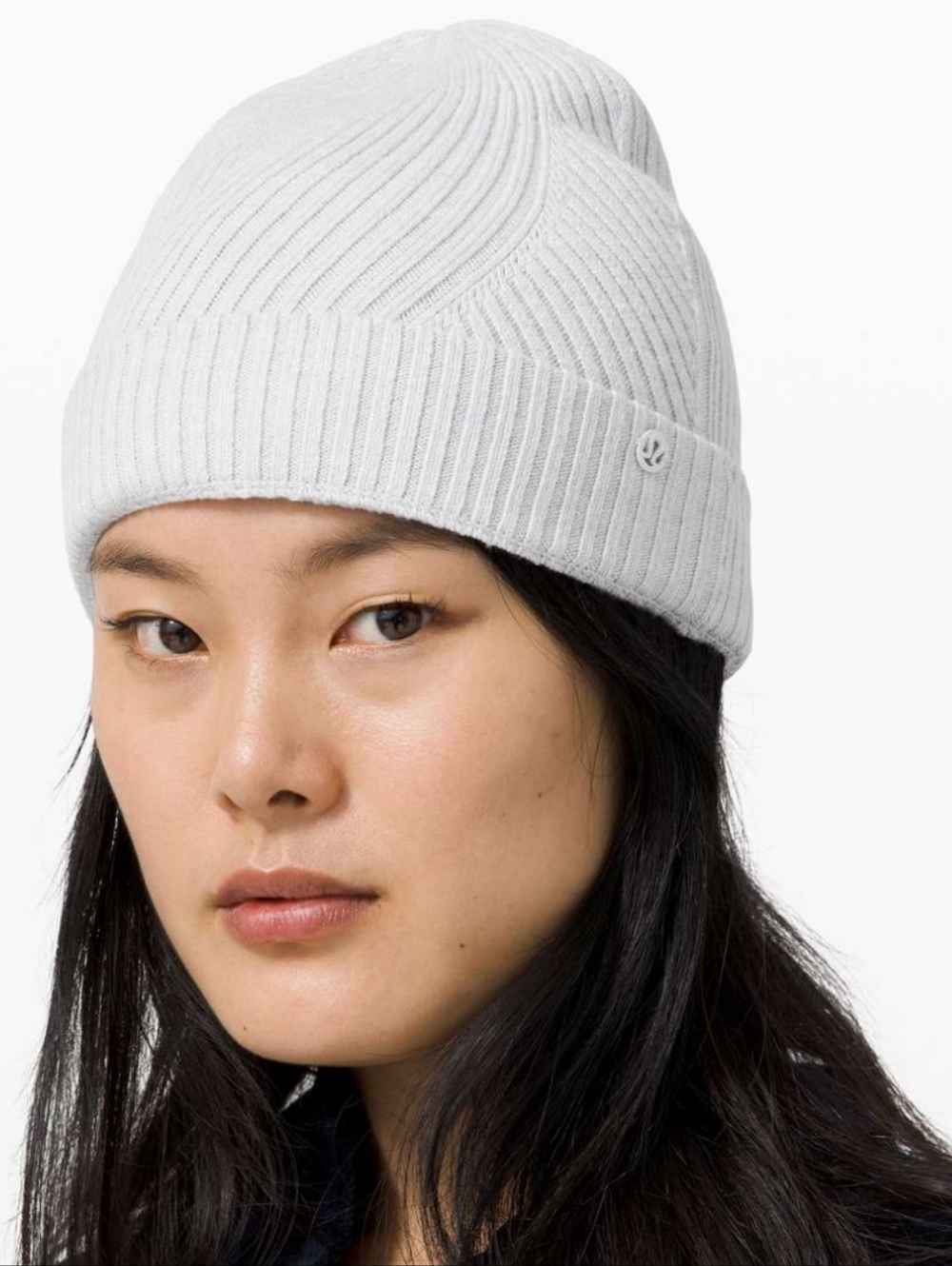 lululemon athletica Light Gray Ribbed Knit Cuff Beanie